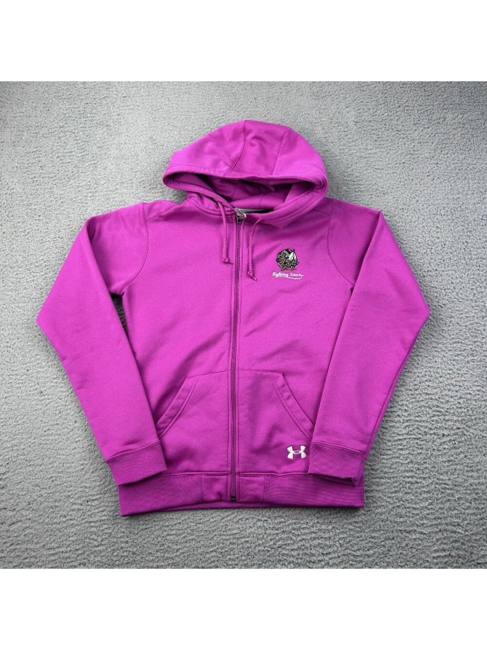 North Dakota Fighting Sioux Under Armour Pink Small UND Hoodie Sweatshirt Womens